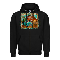 Black rustic country barn Zipper Hoodie - Zillion Design Studio
