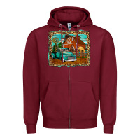 Burgundy rustic country barn Zipper Hoodie - Zillion Design Studio