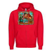 Red rustic country barn Zipper Hoodie - Zillion Design Studio