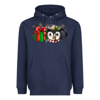 Navy Christmas penguin coffee Heavyweight Hoodie - JahusDesignShop