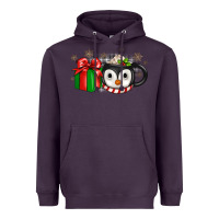 Plum Christmas penguin coffee Heavyweight Hoodie - JahusDesignShop