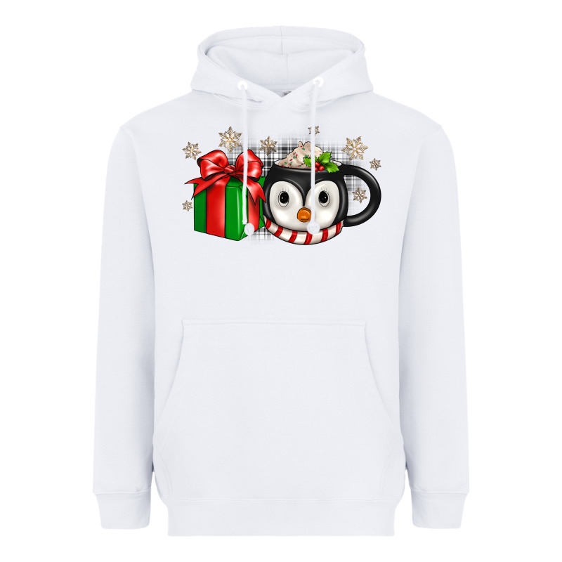 Christmas Penguin Coffee Heavyweight Hoodie by JahusDesignShop | Teevron
