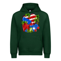 Forest Green puerto rico hearts Urban Hoodie - NancyCooperArtShop