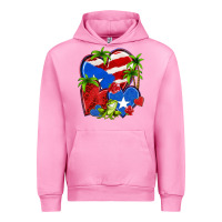 Fuchsia Pink puerto rico hearts Urban Hoodie - NancyCooperArtShop