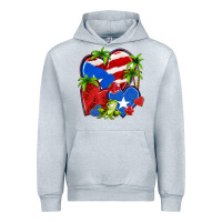 Heather Grey puerto rico hearts Urban Hoodie - NancyCooperArtShop