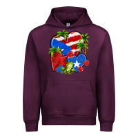 Mauve Wine puerto rico hearts Urban Hoodie - NancyCooperArtShop