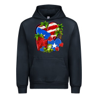 Navy puerto rico hearts Urban Hoodie - NancyCooperArtShop