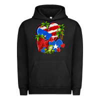 Pigment Black puerto rico hearts Urban Hoodie - NancyCooperArtShop