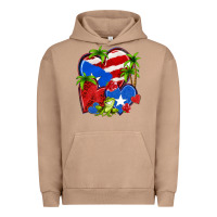 Pigment Burro puerto rico hearts Urban Hoodie - NancyCooperArtShop