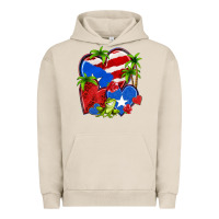 Pigment French Oak puerto rico hearts Urban Hoodie - NancyCooperArtShop