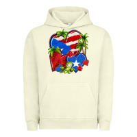 Pigment Pistachio puerto rico hearts Urban Hoodie - NancyCooperArtShop