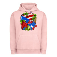 Pigment Salmon puerto rico hearts Urban Hoodie - NancyCooperArtShop