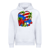 White puerto rico hearts Urban Hoodie - NancyCooperArtShop