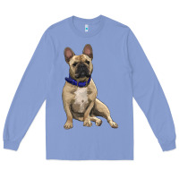 Colony Blue French bulldog with royal blue Long Sleeve Tee - RanaPortraitStore