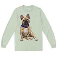 Matcha French bulldog with royal blue Long Sleeve Tee - RanaPortraitStore