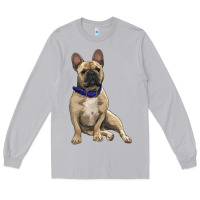Moon Dust French bulldog with royal blue Long Sleeve Tee - RanaPortraitStore