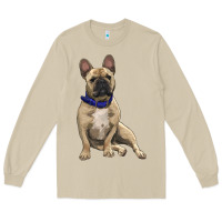 Mushroom French bulldog with royal blue Long Sleeve Tee - RanaPortraitStore