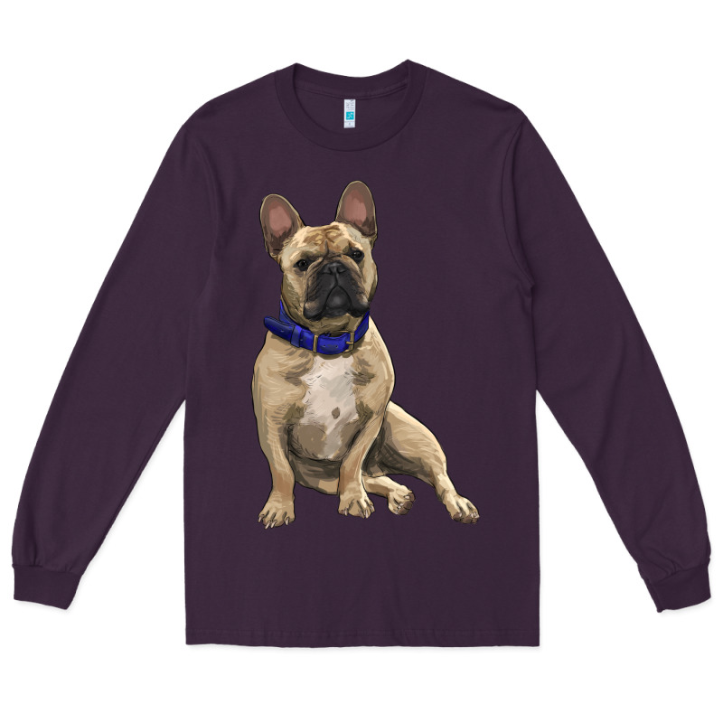 French Bulldog With Royal Blue Long Sleeve Tee by RanaPortraitStore | Teevron