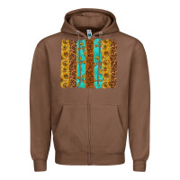 Chestnut Western Brushstrokes Zipper Hoodie - texasbilliewilder