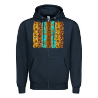 Navy Western Brushstrokes Zipper Hoodie - texasbilliewilder