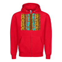 Red Western Brushstrokes Zipper Hoodie - texasbilliewilder