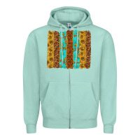 Seafoam Western Brushstrokes Zipper Hoodie - texasbilliewilder