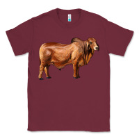 Burgundy brahman bull Classic Tee - RanaPortraitStore