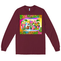 Burgundy summer coffee cups Long Sleeve Tee - Zillion Design Studio
