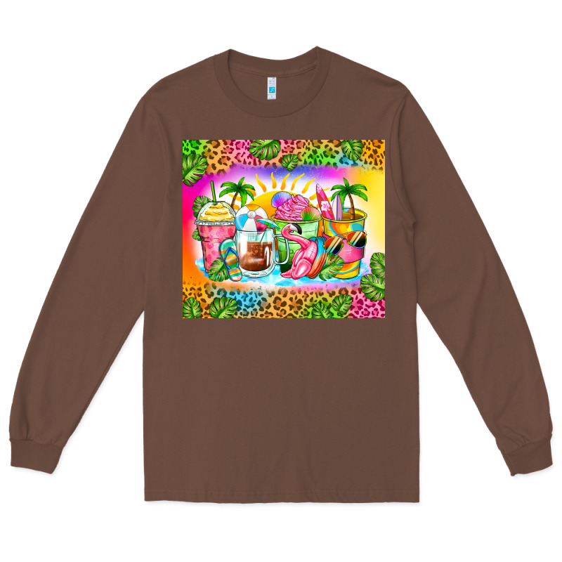 Summer Coffee Cups Long Sleeve Tee by Zillion Design Studio | Teevron