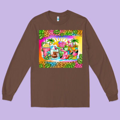 Summer Coffee Cups Long Sleeve Tee Designed By Zillion Design Studio
