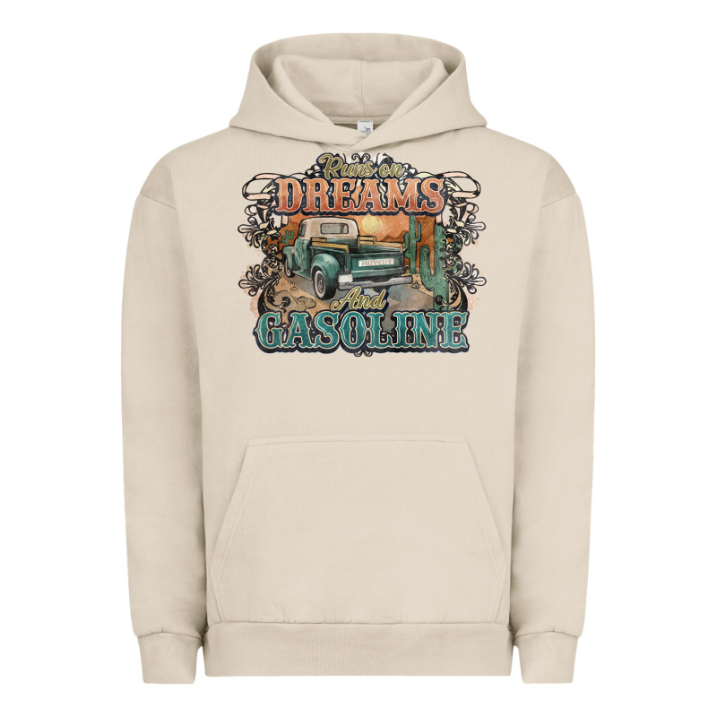 Runs On Dreams And Gasoline Truck Western Urban Hoodie by NancyCooperArtShop | Teevron