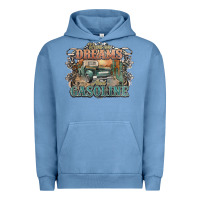 Pigment Pebble Blue runs on dreams and gasoline truck western Urban Hoodie - NancyCooperArtShop