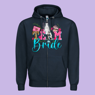 Team Bride Zipper Hoodie Designed By Zillion Design Studio