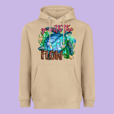 Go With The Flow Heavyweight Hoodie Designed By Adodesignshop