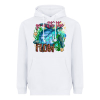 White go with the flow Heavyweight Hoodie - AdoDesignShop