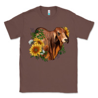 Brahman Bull With Sunflowers Classic Tee | Teevron