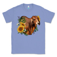 Colony Blue brahman bull with sunflowers Classic Tee - RanaPortraitStore