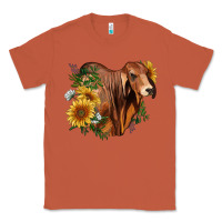 Copper brahman bull with sunflowers Classic Tee - RanaPortraitStore