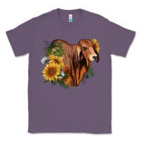 Lavender brahman bull with sunflowers Classic Tee - RanaPortraitStore