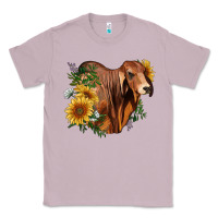Lilac brahman bull with sunflowers Classic Tee - RanaPortraitStore
