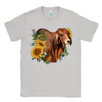 Moon Dust brahman bull with sunflowers Classic Tee - RanaPortraitStore