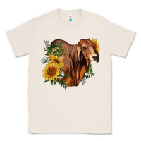 Natural brahman bull with sunflowers Classic Tee - RanaPortraitStore