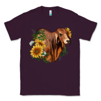 Plum brahman bull with sunflowers Classic Tee - RanaPortraitStore