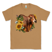 Toasted Coconut brahman bull with sunflowers Classic Tee - RanaPortraitStore
