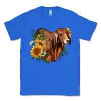 True Royal brahman bull with sunflowers Classic Tee - RanaPortraitStore