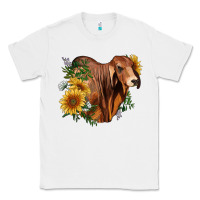 White brahman bull with sunflowers Classic Tee - RanaPortraitStore