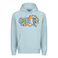 Blue Mist easter cross with bunny Premium Hoodie - MaliasSmallBusiness