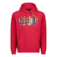 Cardinal easter cross with bunny Premium Hoodie - MaliasSmallBusiness
