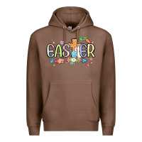 Chestnut easter cross with bunny Premium Hoodie - MaliasSmallBusiness