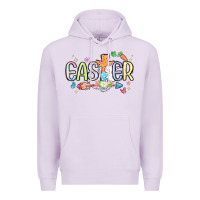 Lilac easter cross with bunny Premium Hoodie - MaliasSmallBusiness